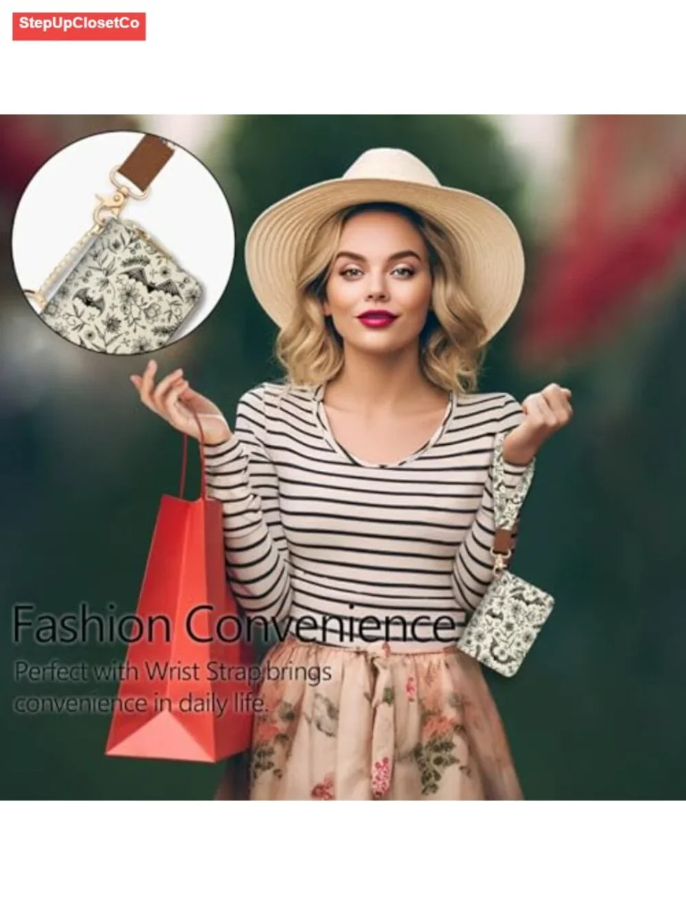 Women RFID Blocking Credit Card Holder Wallet with Wristlet Strap